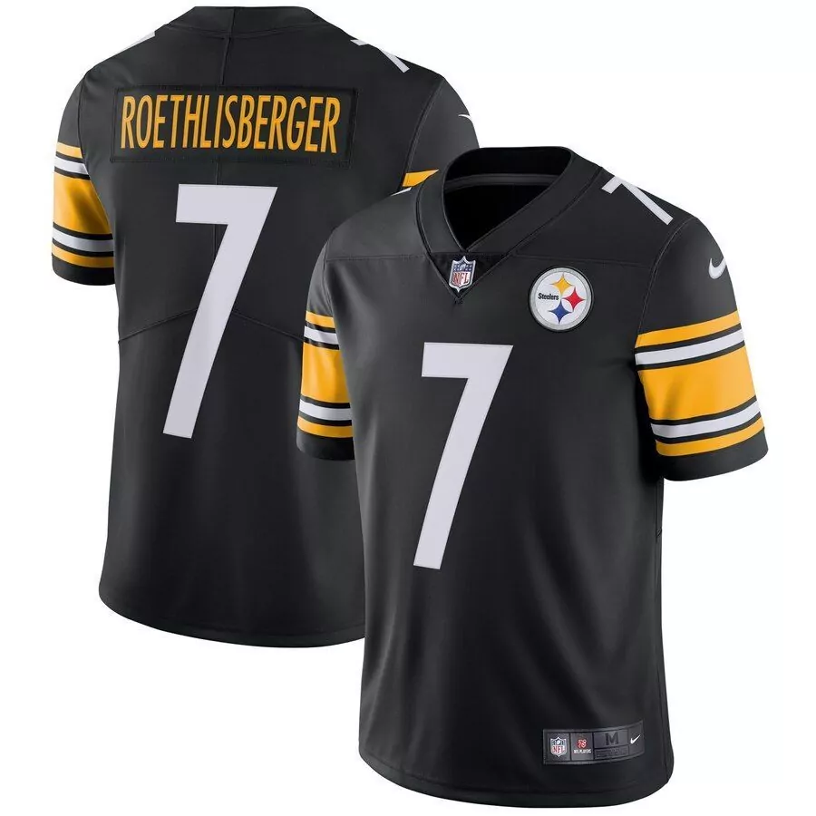 Ben Roethlisberger 7 Steelers Jersey Black Standard Men Yellow White Vapor Limited