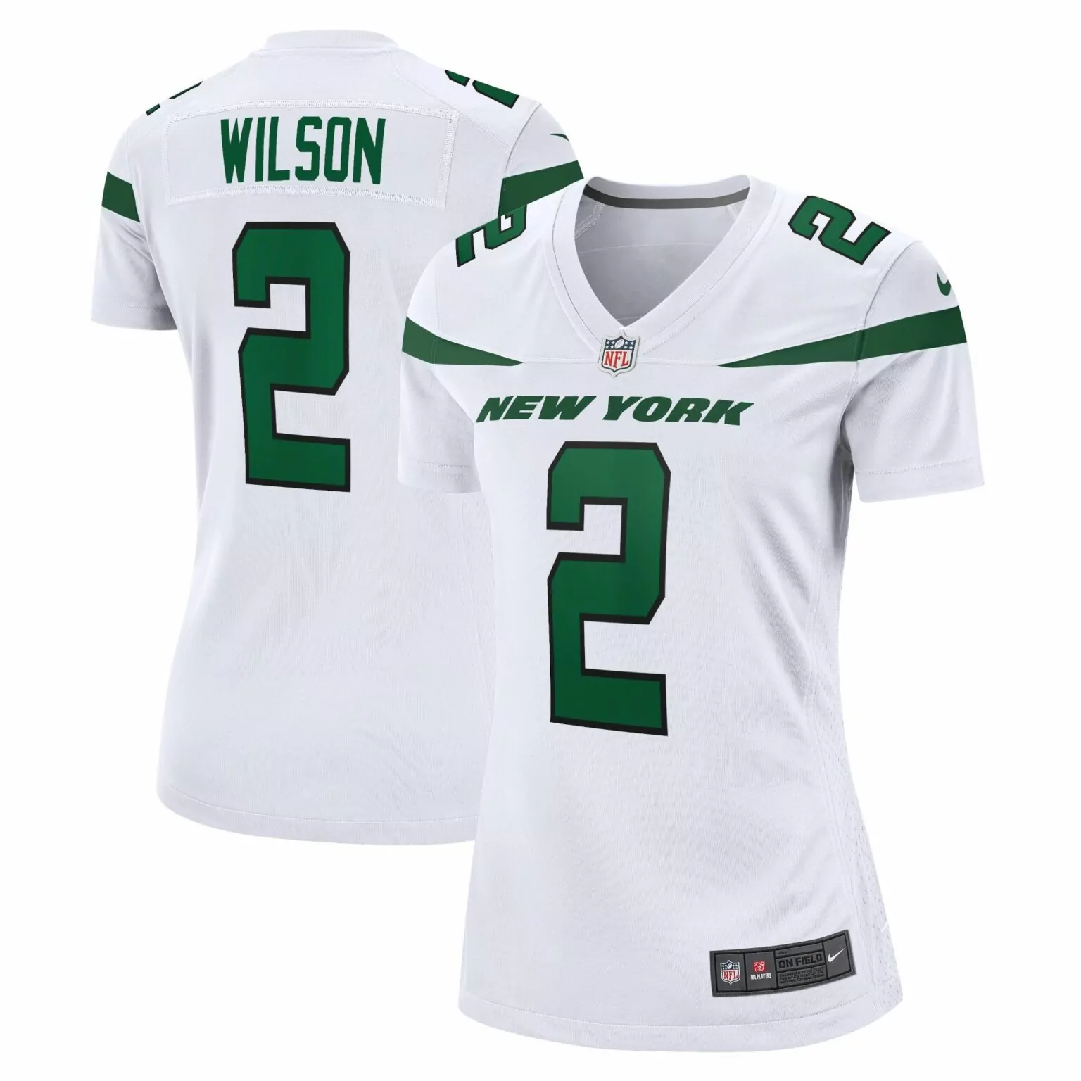 Zach Wilson 2 New York Jets Jersey White Women Replica Green Game