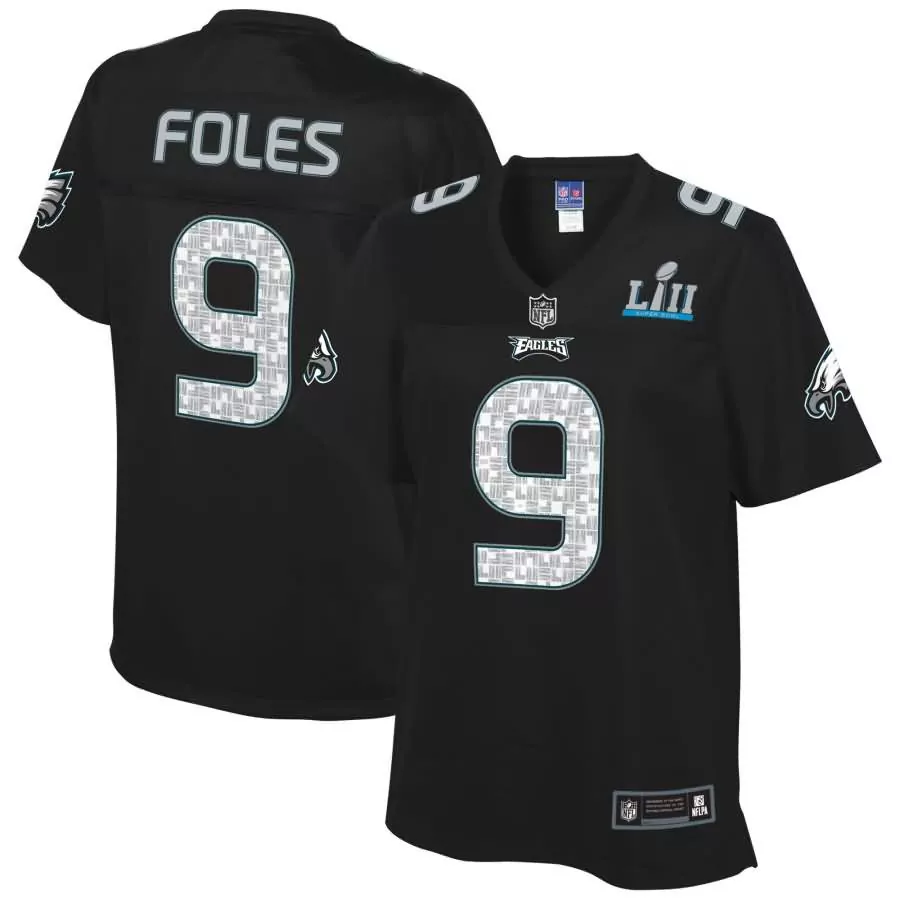 Nick Foles 9 Eagles Jersey Black Super Bowl Lii Men White Green Pro Fashion
