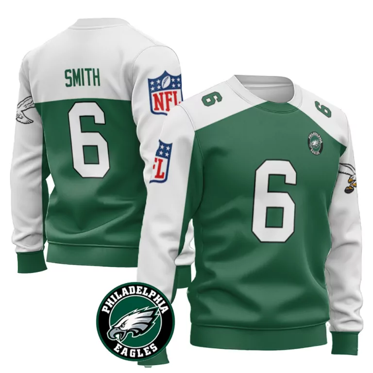 Devonta Smith 6 Jersey Green Philadelphia Eagles Players Association Men Sweatshirt