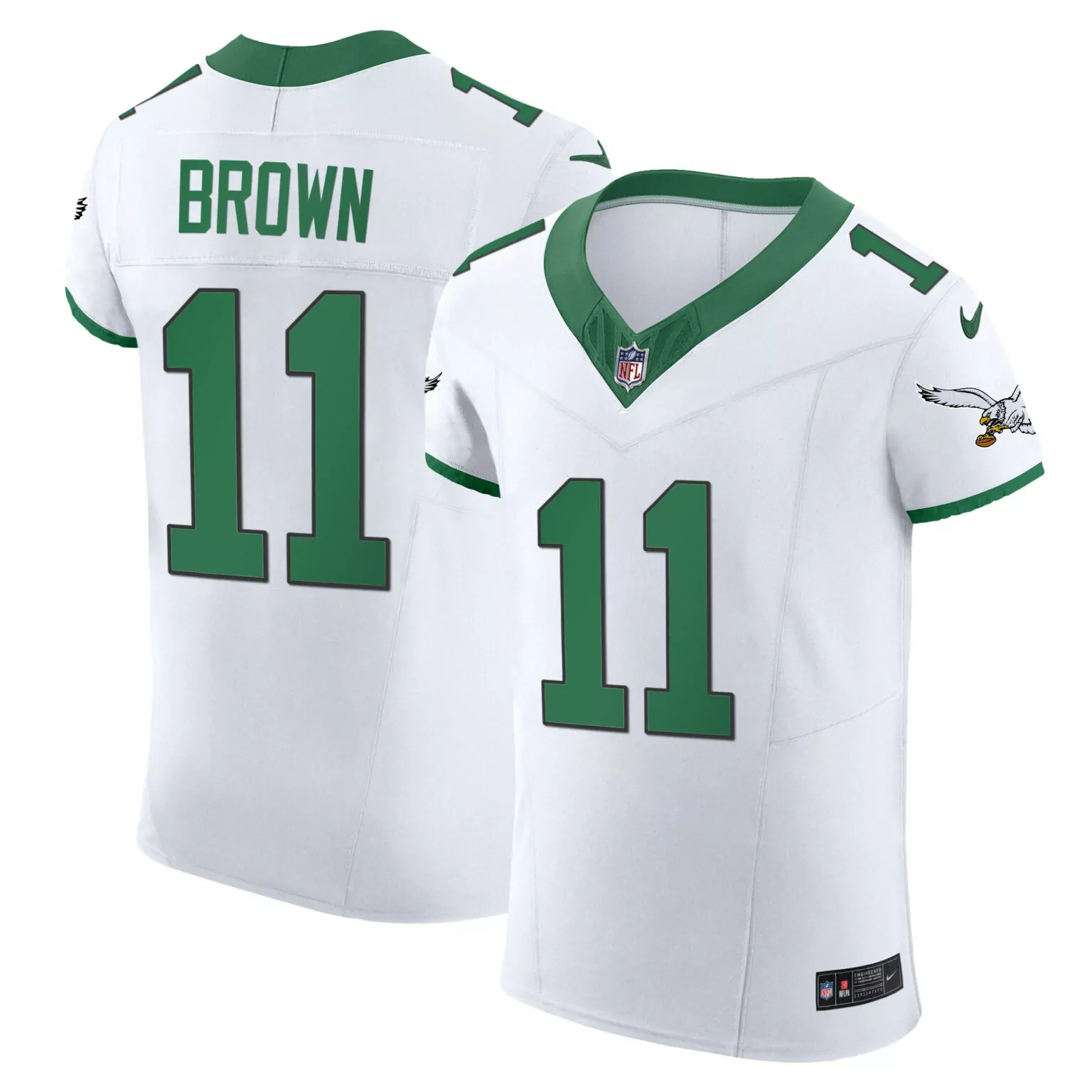 Aj Brown 11 Philadelphia Eagles Jersey White Men Standard Alternate Green All Stitched