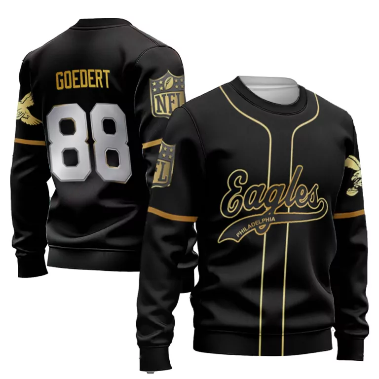 Dallas Goedert 88 Jersey Black Philadelphia Eagles Men Gold Silver Retired Limited