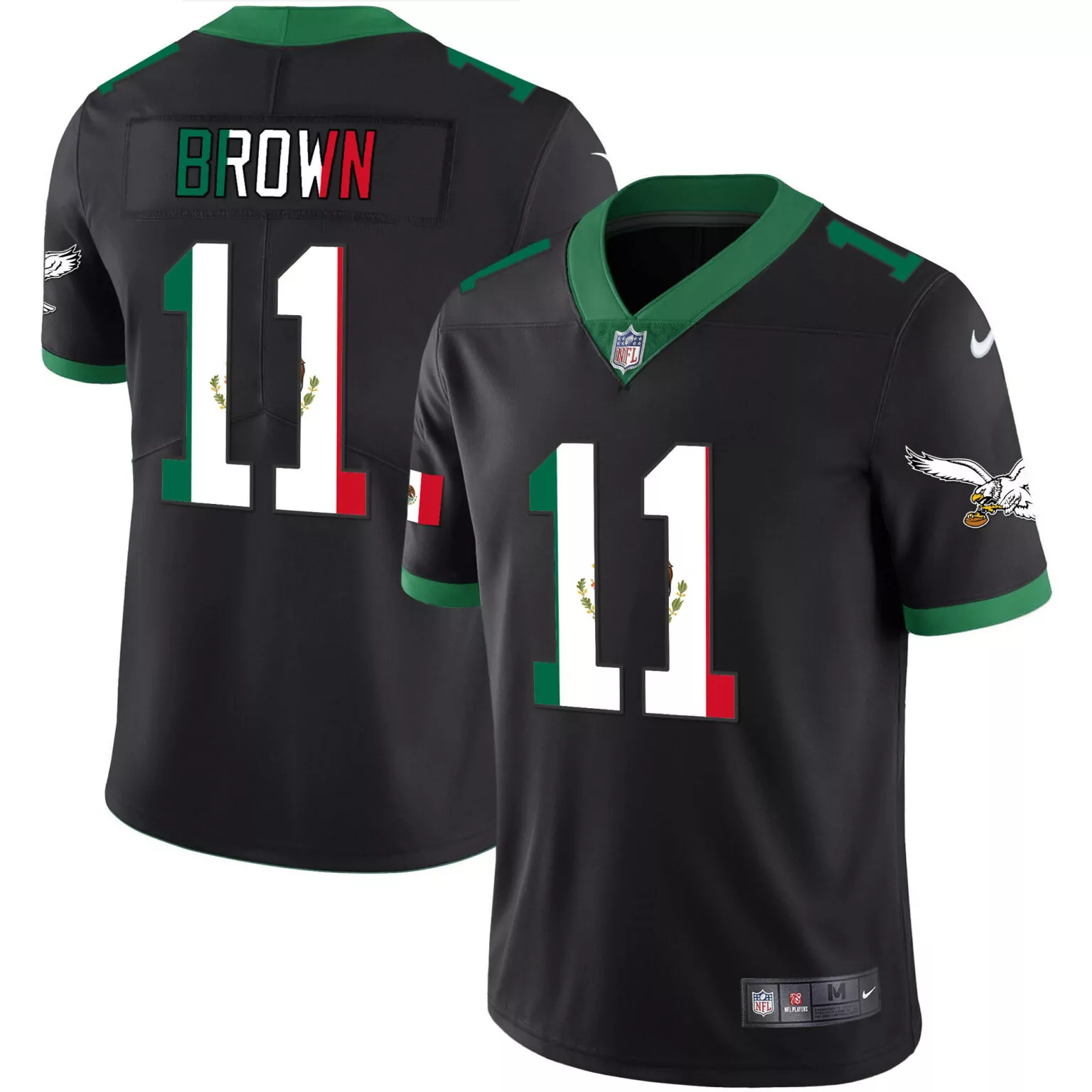 Aj Brown 11 Philadelphia Eagles Jersey Black Players Men Official Green White Red