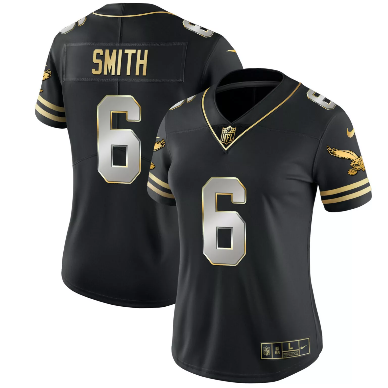 Devonta Smith 6 Jersey Black Kelly Green Philadelphia Eagles Men Player Gold Silver