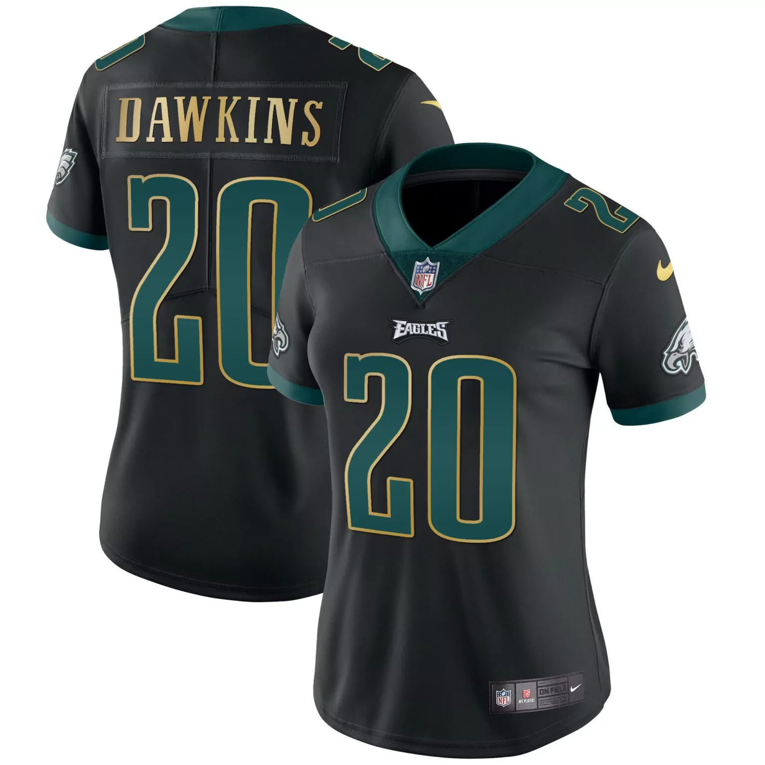 Brian Dawkins 20 Jersey Black Philadelphia Eagles Men Alternate Green Gold Vapor