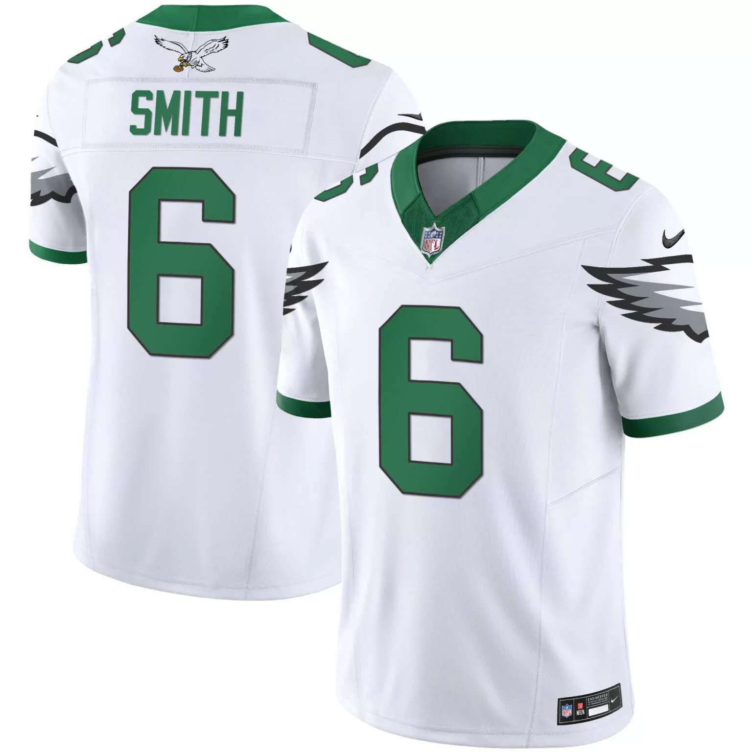Devonta Smith 6 Jersey White Philadelphia Eagles Nflpa Men Alternate Green Black