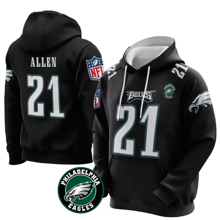Jalen Carter 21 Jersey Black Philadelphia Eagles Men Hoodie Green White Vapor Limited
