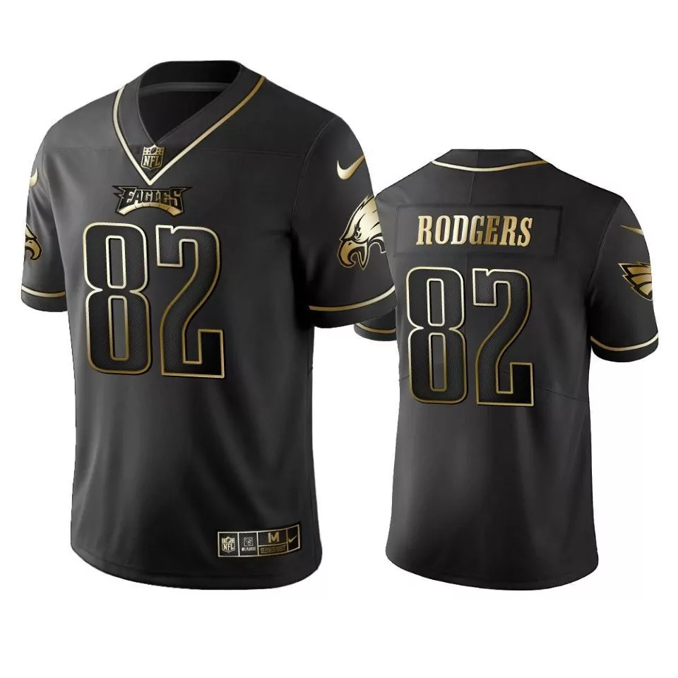 Richard Rodgers 82 Eagles Jersey Black Gold