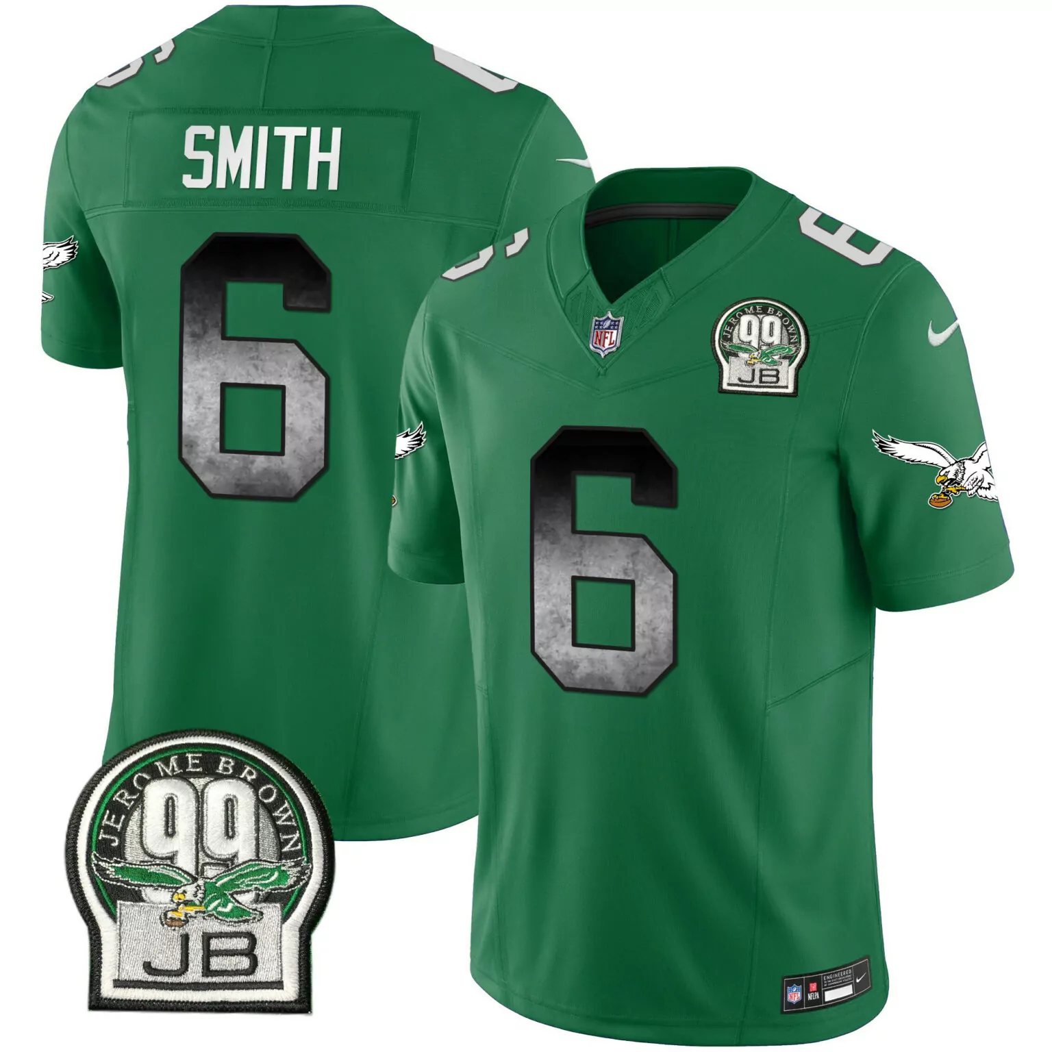 Devonta Smith 6 Jersey Green Jerome Brown Philadelphia Eagles 99 Jb Men Player White