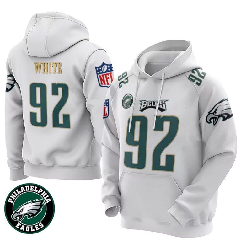 Reggie White 92 Jersey Philadelphia Eagles Men Hoodie Green Gold