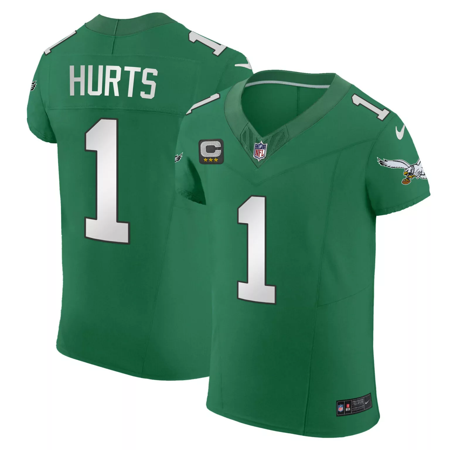 Jalen Hurts 1 Philadelphia Eagles Jersey Green Men Standard White All Stitched