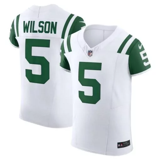 Garrett Wilson 5 New York Jets Jersey White Men Authentic Alternate Green Classic