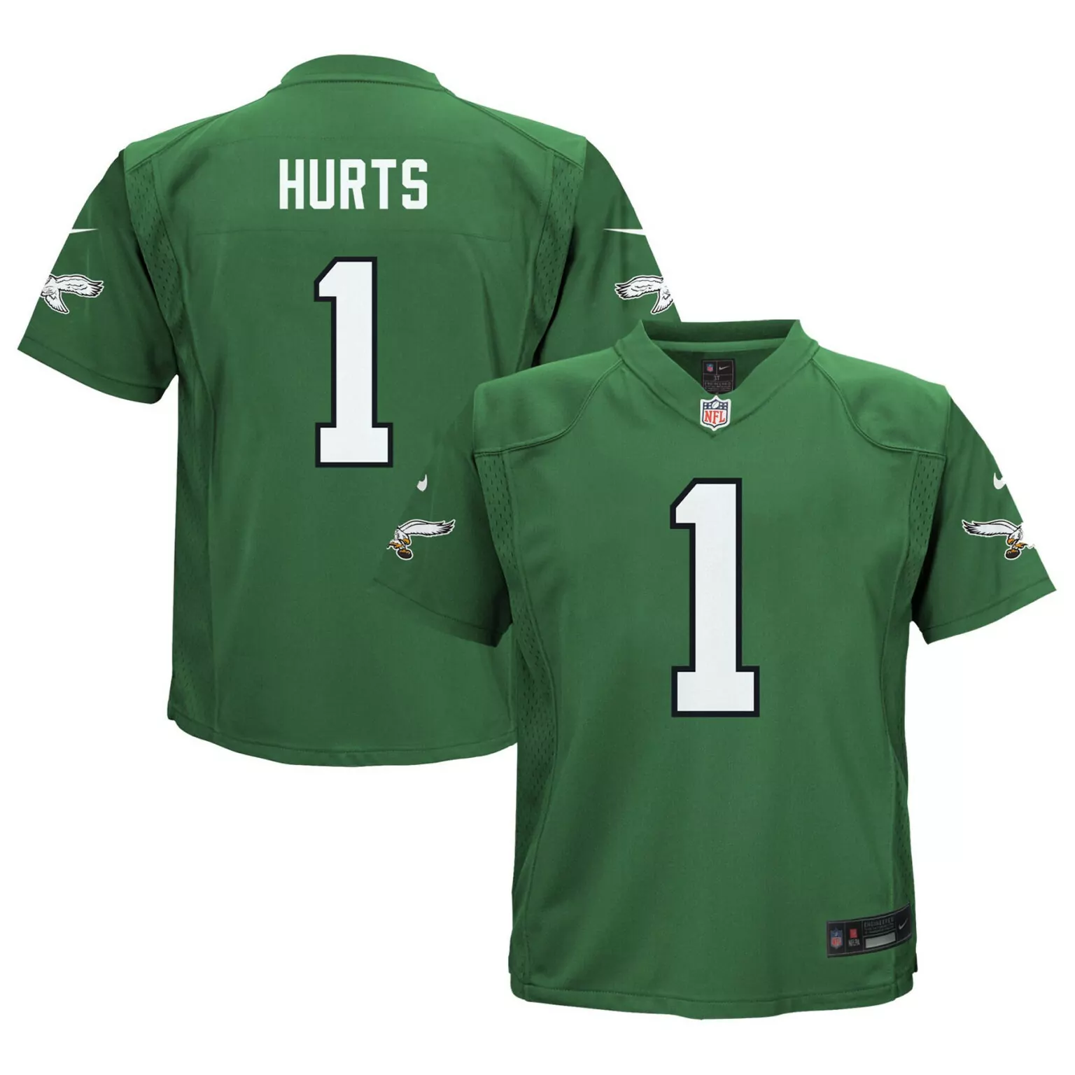 Jalen Hurts 1 Philadelphia Eagles Jersey Green Men Player White Black Alternate