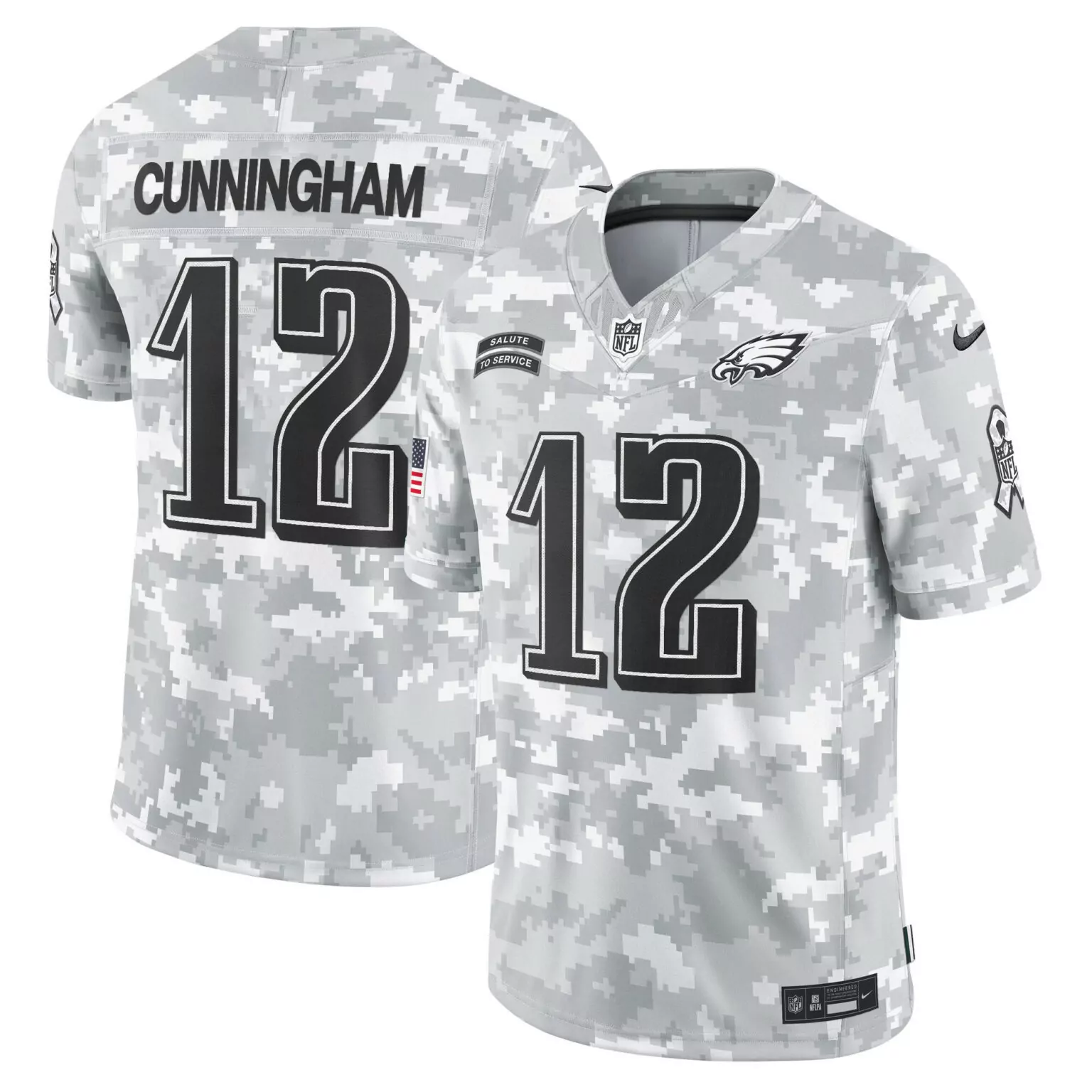 Cunningham 12 Philadelphia Eagles Jersey White Salute To Service Wounded Warrior Project