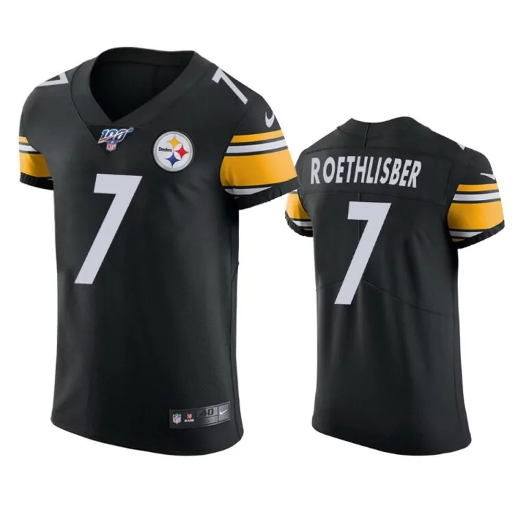 Ben Roethlisberger 7 Jersey Black Pittsburgh Steelers Men NFL Yellow White Vapor