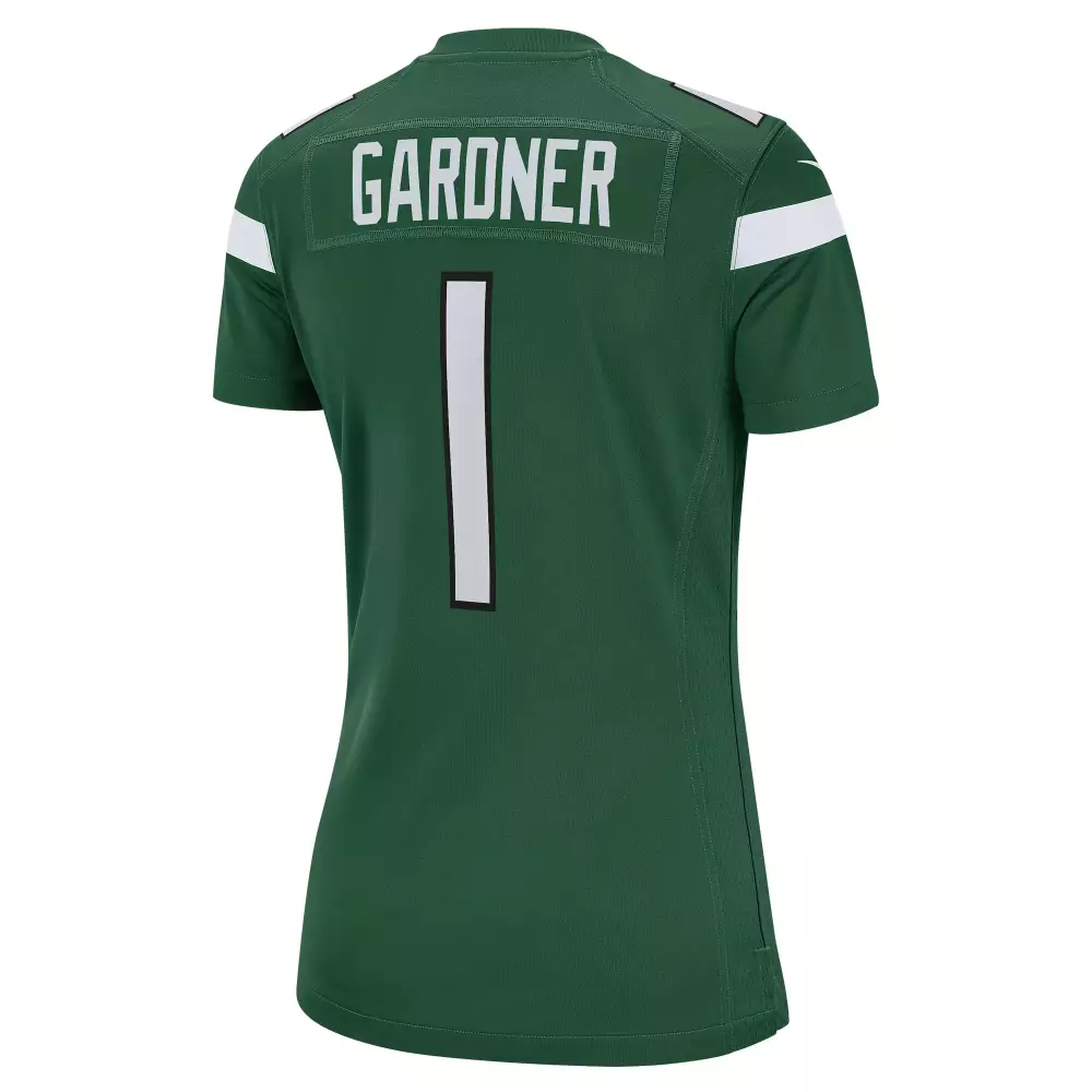 Sauce Gardner 1 New York Jets Jersey Green Women Standard White Black Game