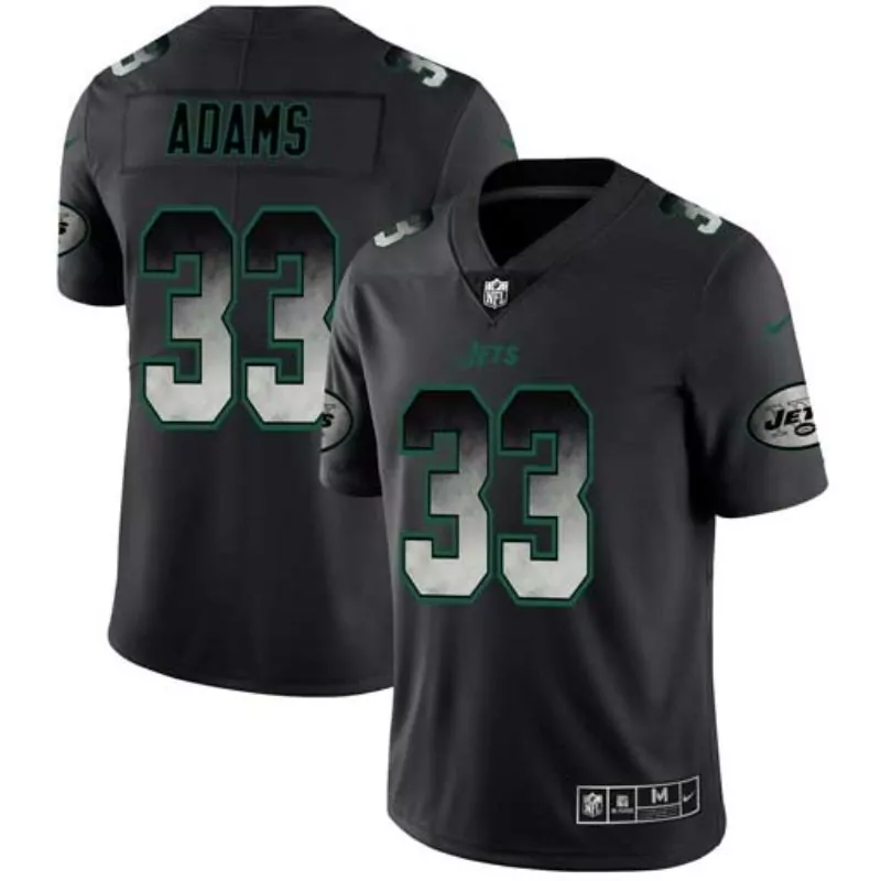 Jamal Adams 33 Jets Jersey Black Men Authentic Green White Vapor