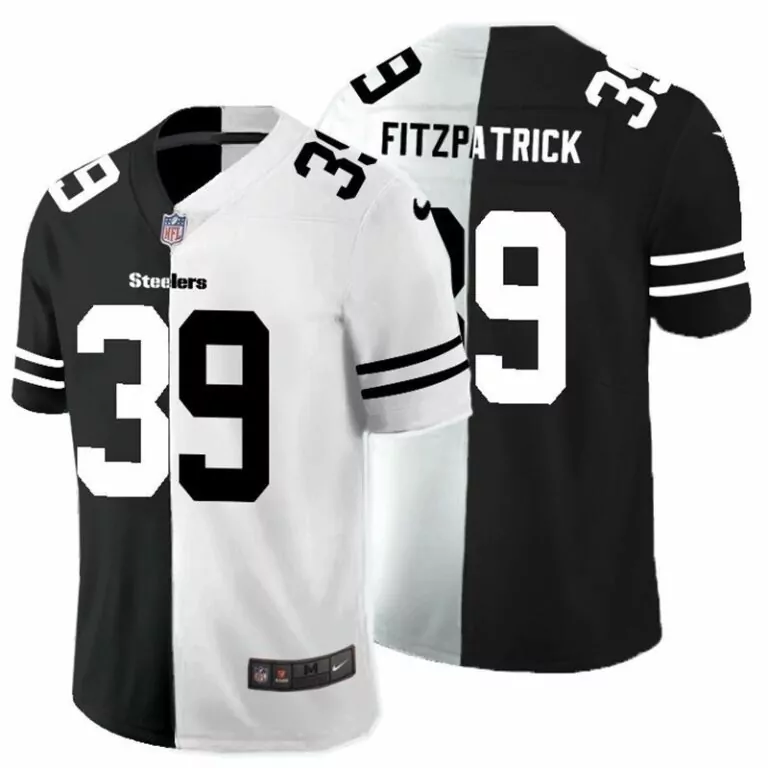 Minkah Fitzpatrick 39 Steelers Jersey Black Men Split Design White