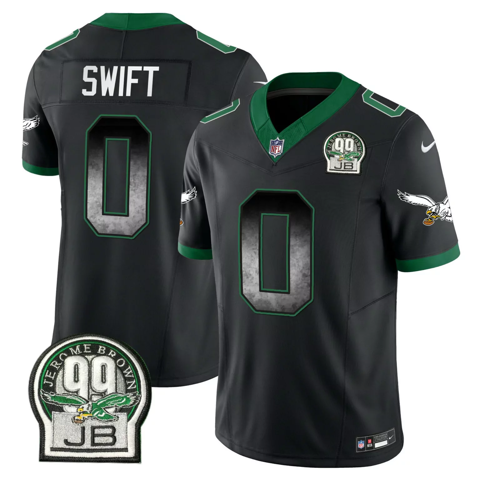 Dandre Swift Philadelphia Eagles Jersey Black Jerome Brown Legacy 99 Jb Men Standard