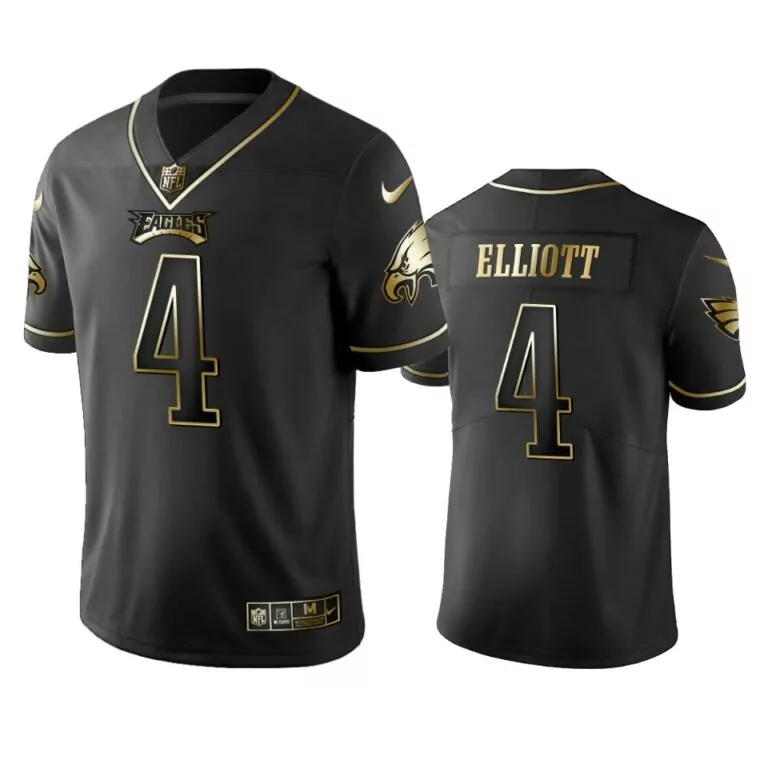 Jake Elliott 4 Eagles Jersey Black Men Alternate Gold Vapor