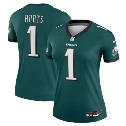 Jalen Hurts 1 Eagles Jersey Green Women Standard White Black