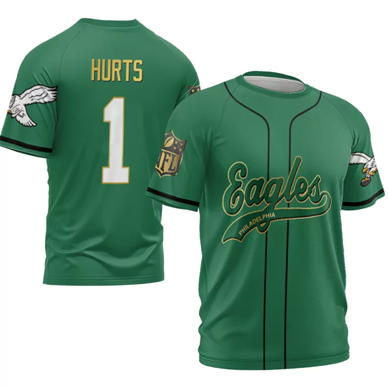 Jalen Hurts 1 Eagles Jersey Green Men Gold White Black Retired