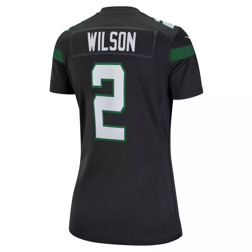 Zach Wilson 2 New York Jets Jersey Black Women Green Alternate Game