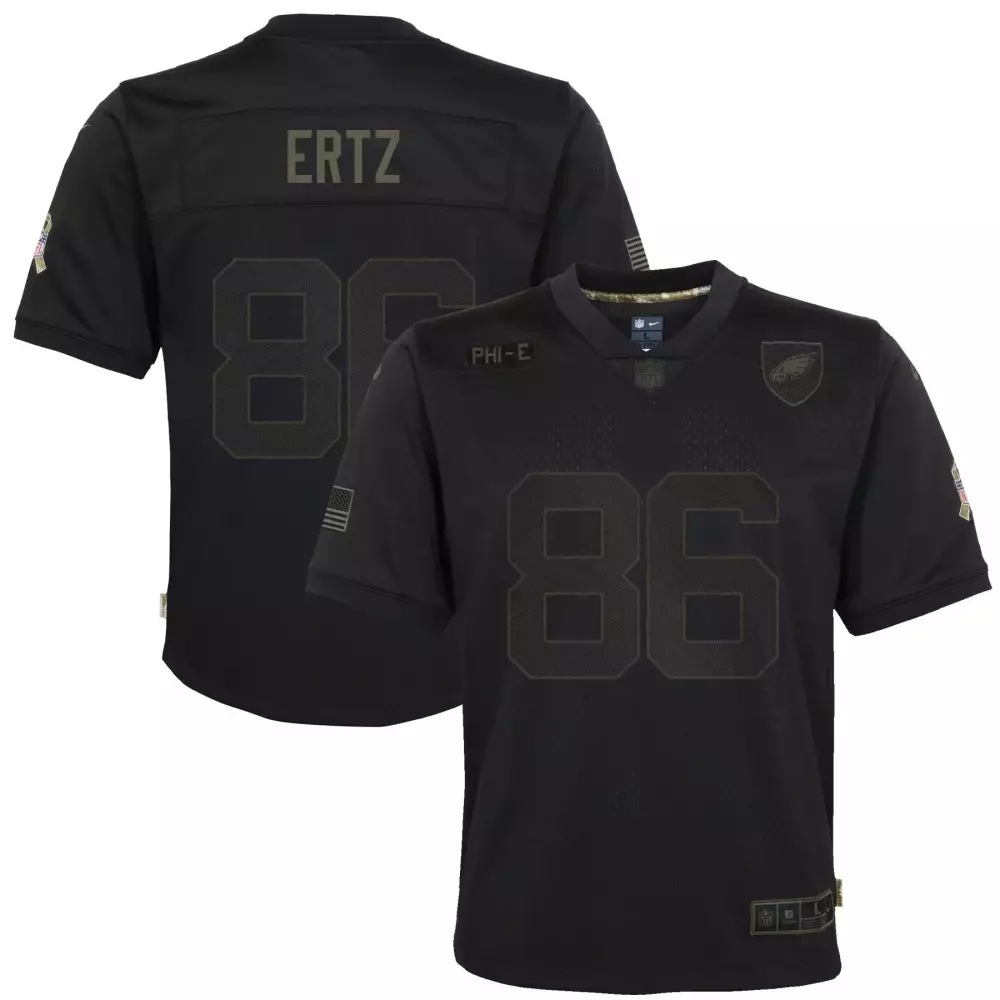 Zach Ertz 86 Eagles Jersey Black Salute To Service American Flag Men Olive Green