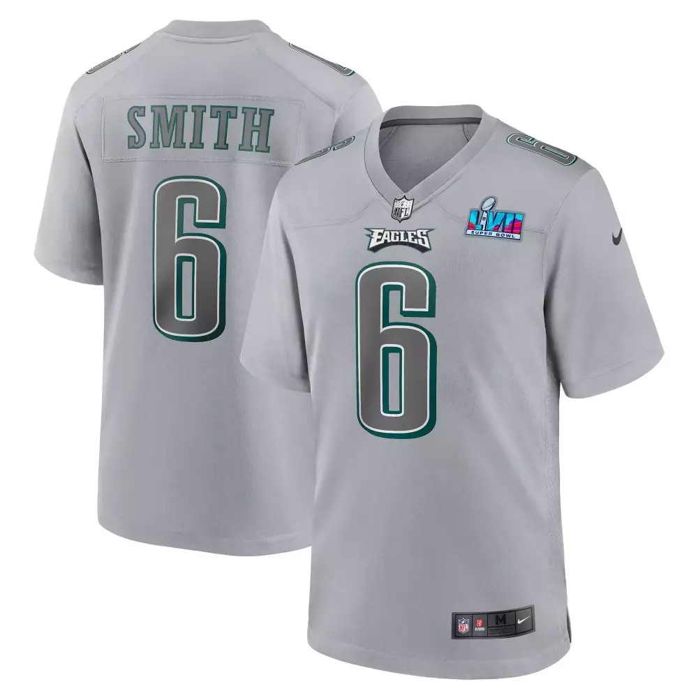Smith 6 Eagles Jersey Gray Super Bowl Lvii Men Green White All Stitched