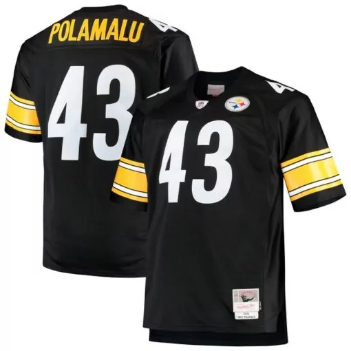 Troy Polamalu 43 Jersey Black Pittsburgh Steelers Men Yellow White Retired