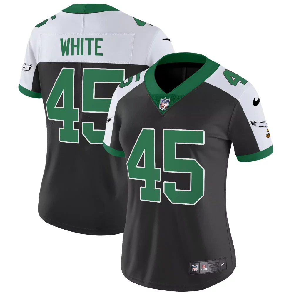 Reggie White 45 Jersey Charcoal Philadelphia Eagles Women Player Green Alternate
