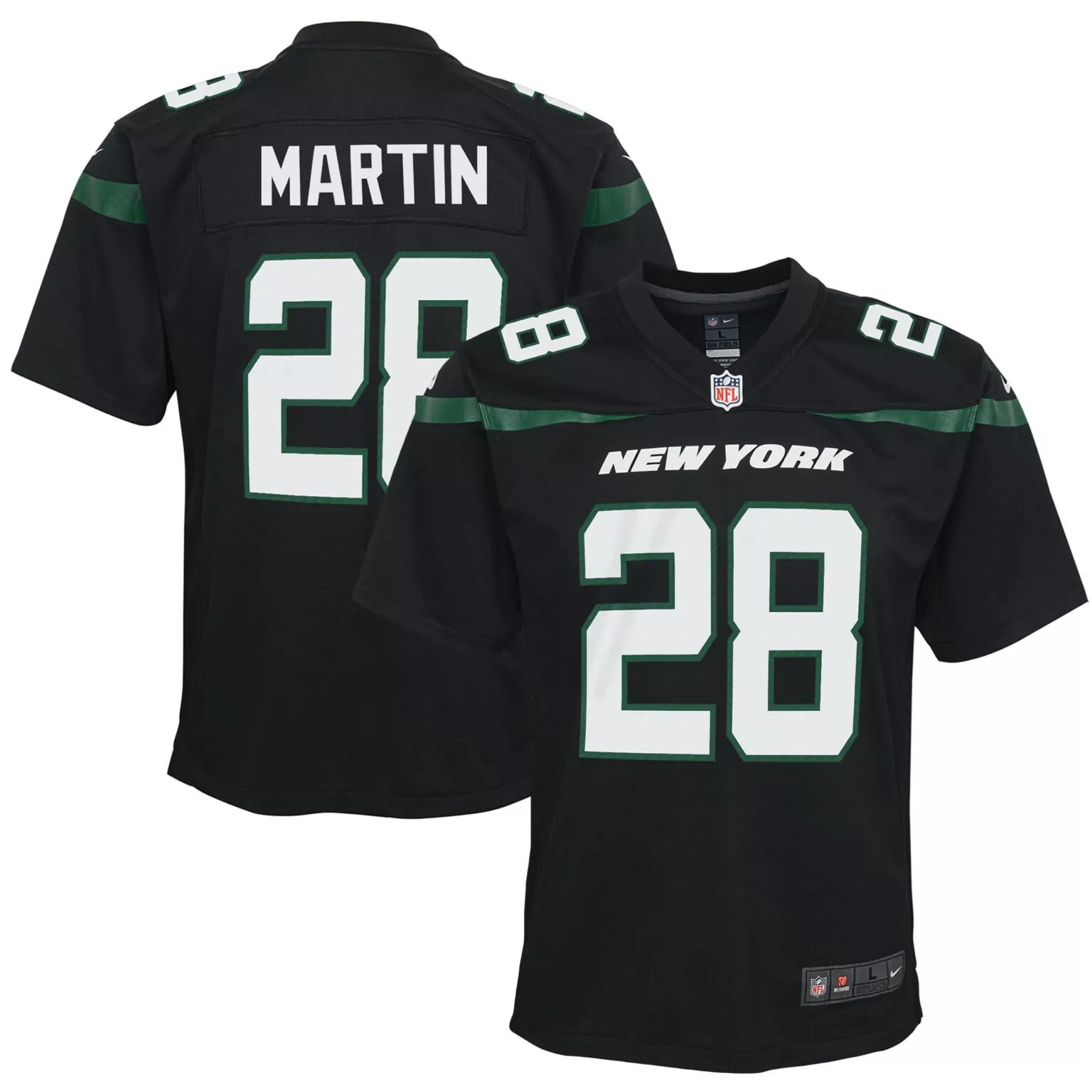Curtis Martin 28 New York Jets Jersey Black Men Replica Green White Retired Game