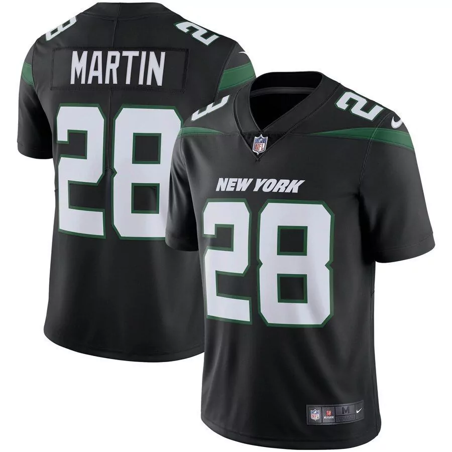 Curtis Martin 28 New York Jets Jersey Black Men Game White Green Retired Limited