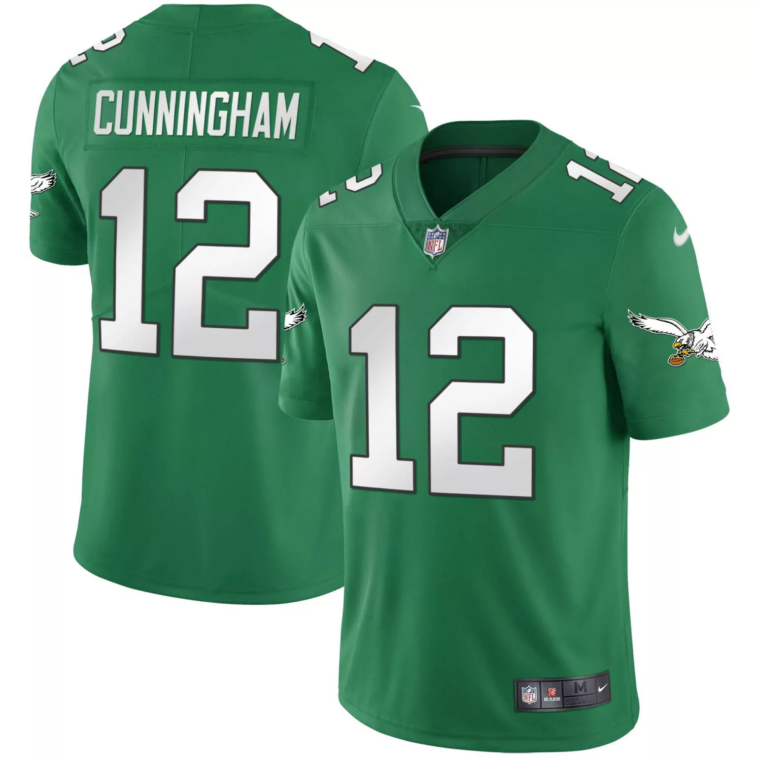 Randall Cunningham 12 Jersey Green Philadelphia Eagles Men White Vapor Throwback