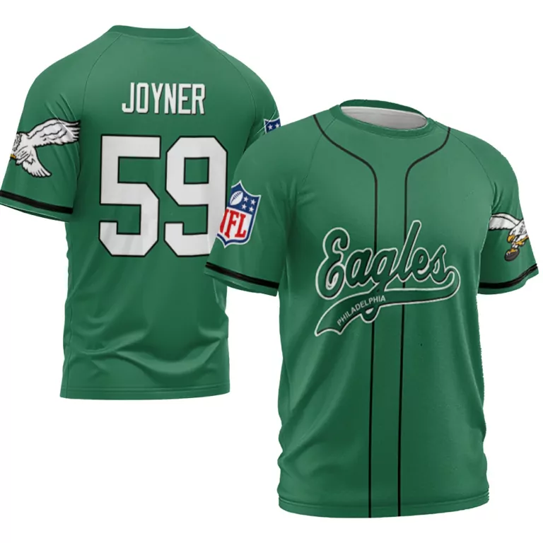 Seth Joyner 59 Eagles Jersey Green Men White Black Retired