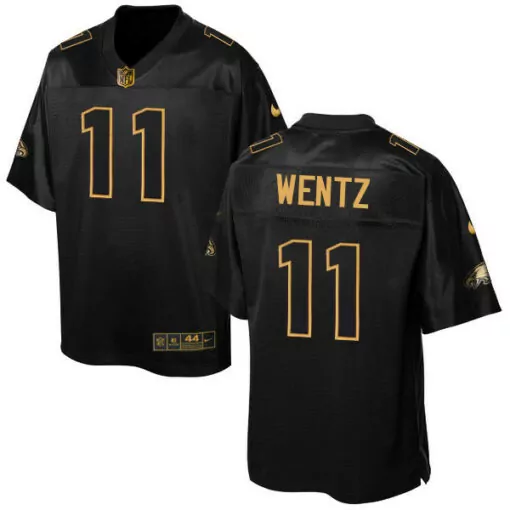 Carson Wentz 11 Jersey Black Washington Commanders Men Gold Stitched Elite Pro Collection