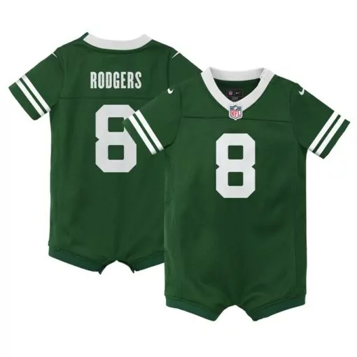 Aaron Rodgers 8 New York Jets Jersey Green Kids White Game Legacy