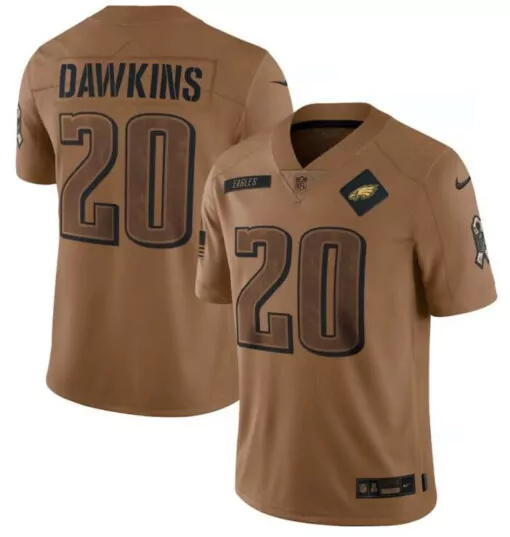 Brian Dawkins 20 Eagles Jersey Brown Men Black