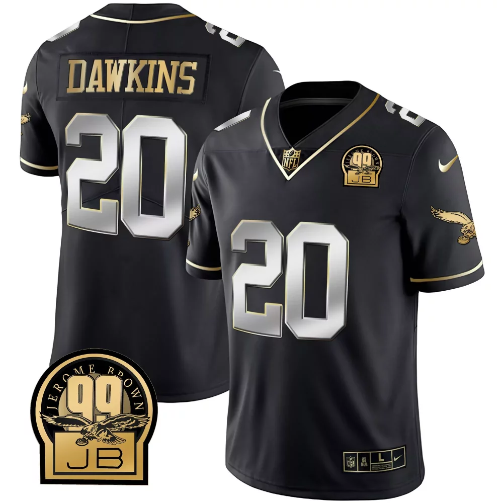 Brian Dawkins 20 Jersey Black 100th Season Philadelphia Eagles Jerome Brown 99 Jb Eagle 2018