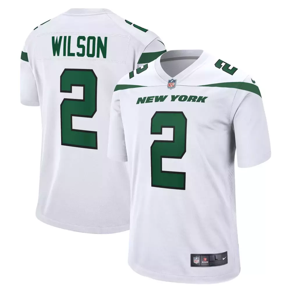Zach Wilson 2 New York Jets Jersey White Men Official Green Game