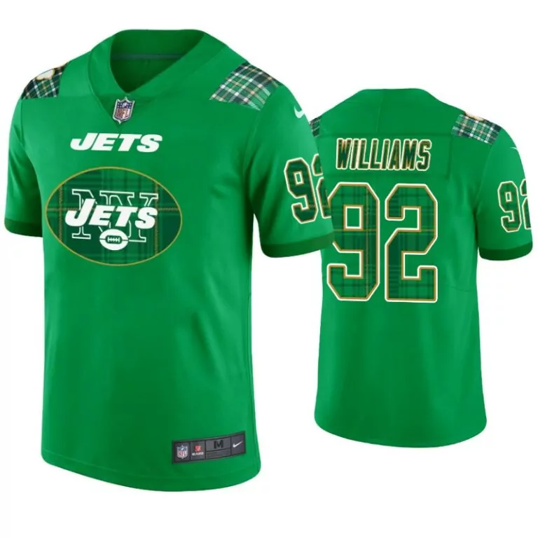 Leonard Williams 92 New York Jets Jersey Green Men Alternate Split Design White Gold
