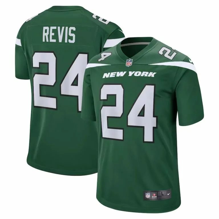 Darrelle Revis 24 New York Jets Jersey Green Men Replica White Retired Game