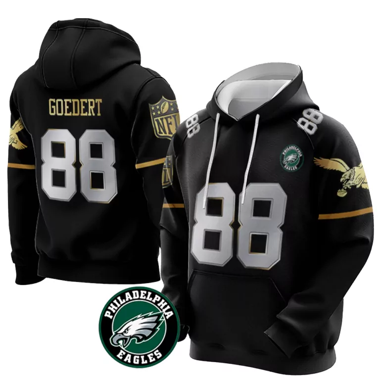 Dallas Goedert 88 Jersey Black Philadelphia Eagles Men Hoodie Gold White Silver Throwback