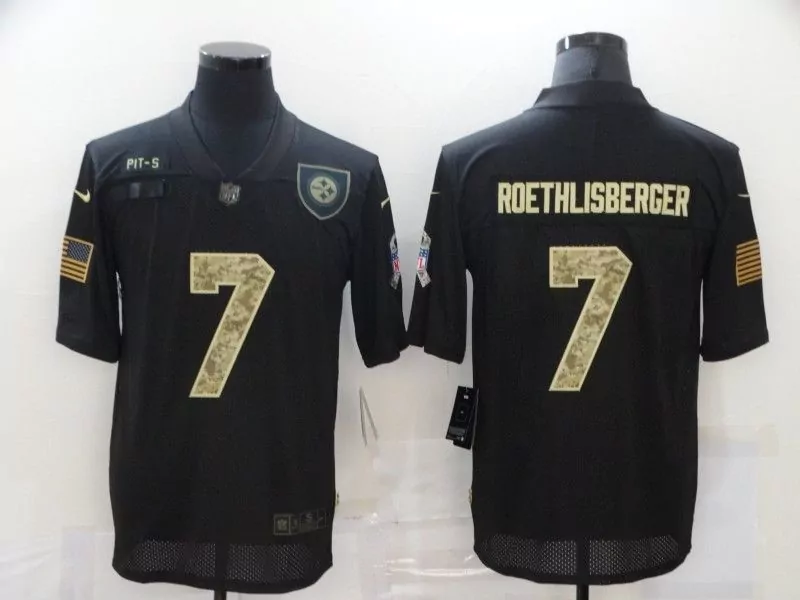 Ben Roethlisberger 7 Jersey Black Salute To Service Pittsburgh Steelers American Flag