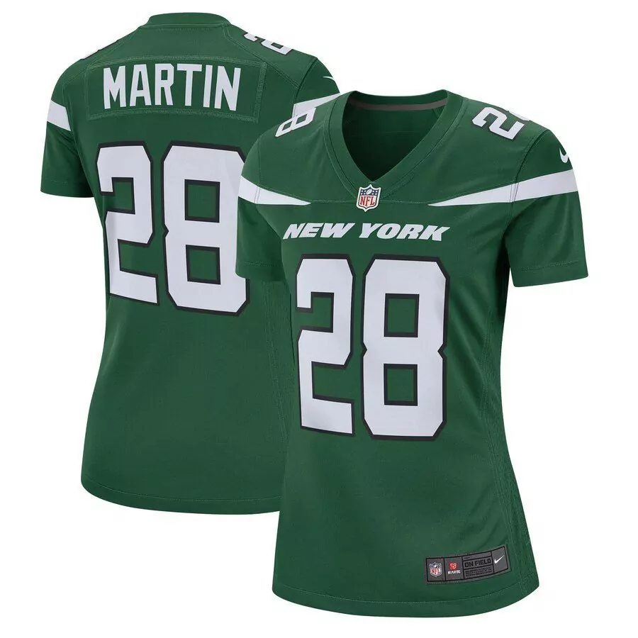 Curtis Martin 28 New York Jets Jersey Green Women Replica White Retired Game