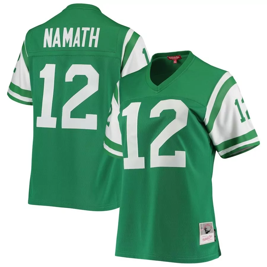 Joe Namath 12 New York Jets Jersey Green Men Player White Legacy