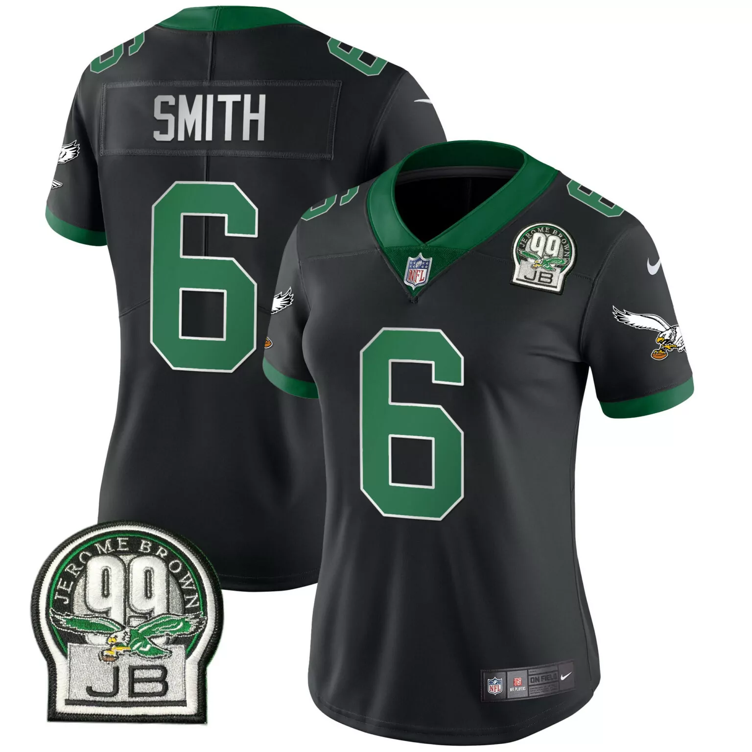Devonta Smith 6 Jersey Black 99th Season Philadelphia Eagles Jerome Brown 99 Jb Men