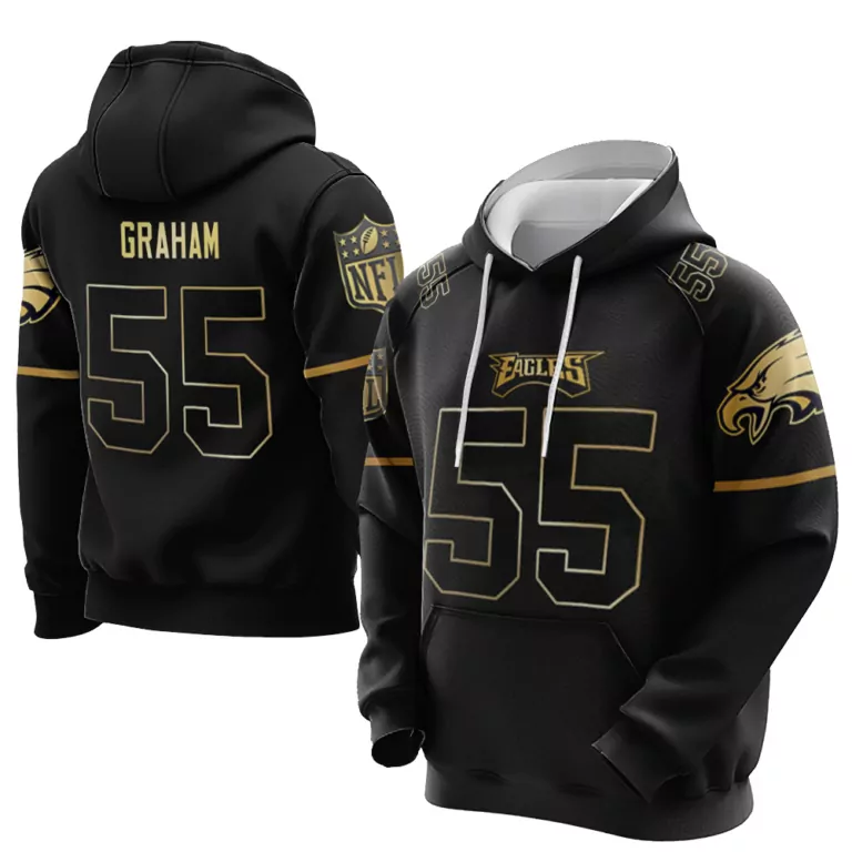 Brandon Graham 55 Eagles Jersey Black Men Hoodie Gold Vapor