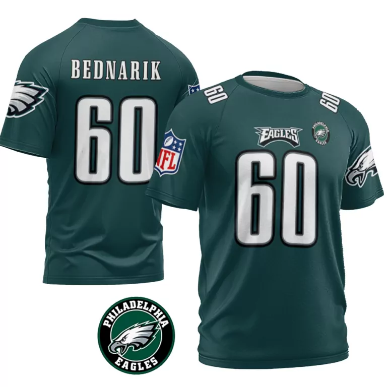 Chuck Bednarik 60 Jersey Green Philadelphia Eagles Men White Black Vapor Limited