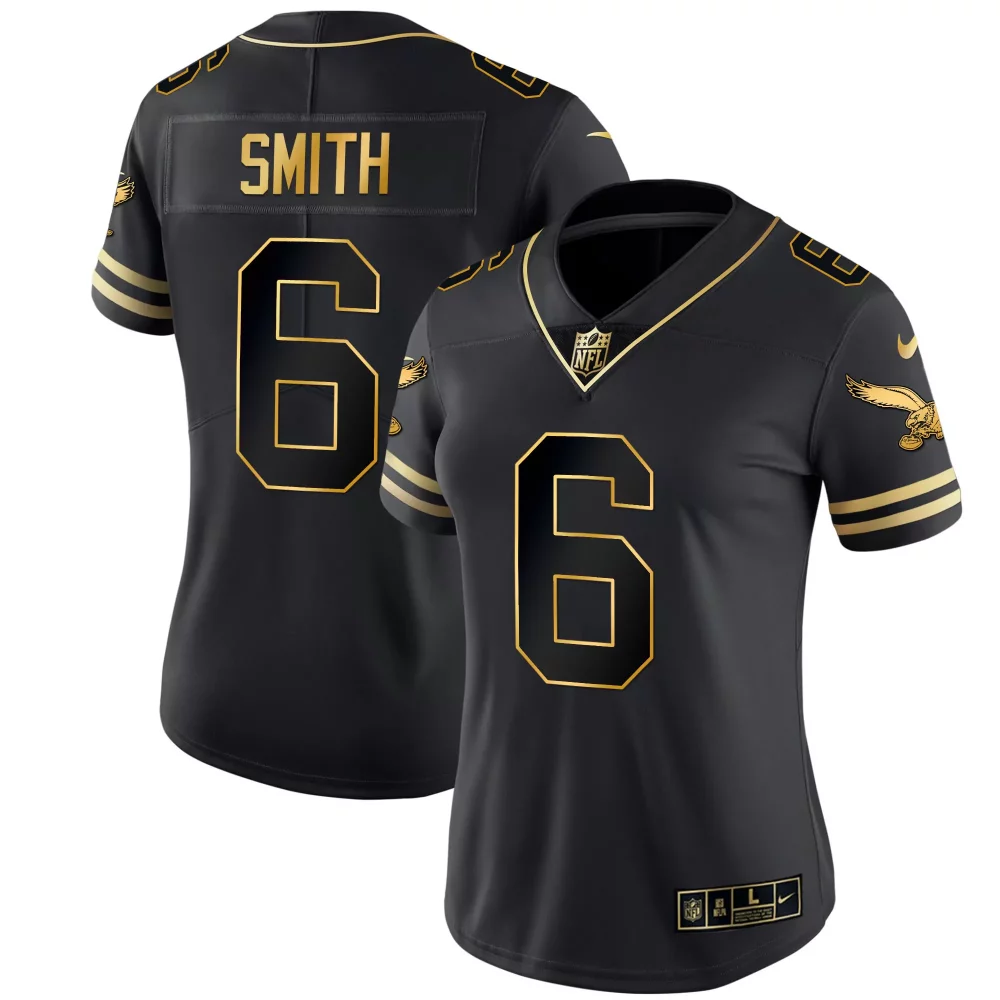 Devonta Smith 6 Jersey Black Alternate Philadelphia Eagles Women Standard Gold Vapor